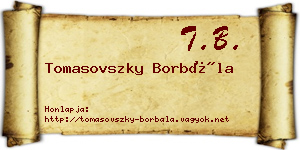 Tomasovszky Borbála névjegykártya