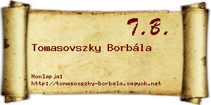 Tomasovszky Borbála névjegykártya