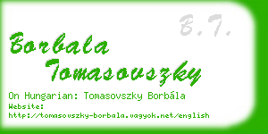 borbala tomasovszky business card