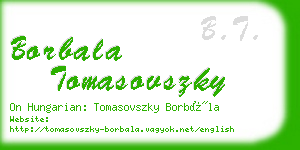borbala tomasovszky business card